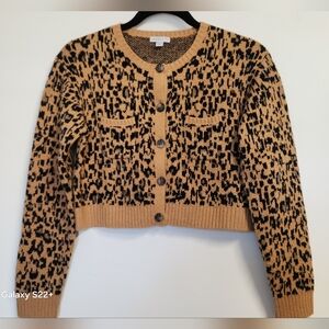 Crewcuts Girls Leopard Print Cardigan Size XL (12-13).  #E15